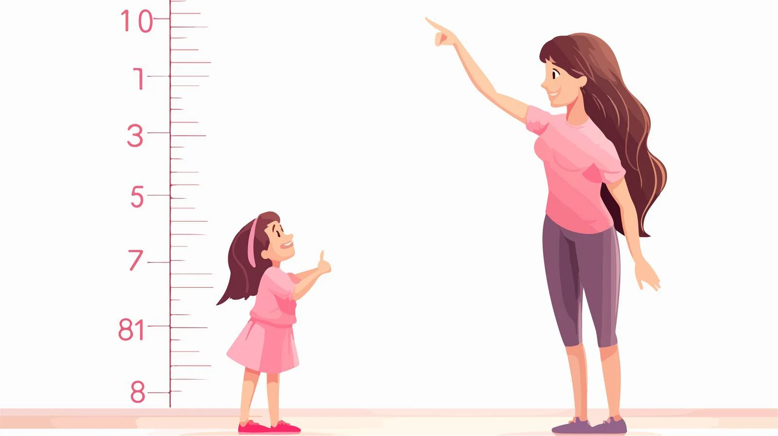 Interactive Height Measurement with Mother Cartoon — free download from Dotvec