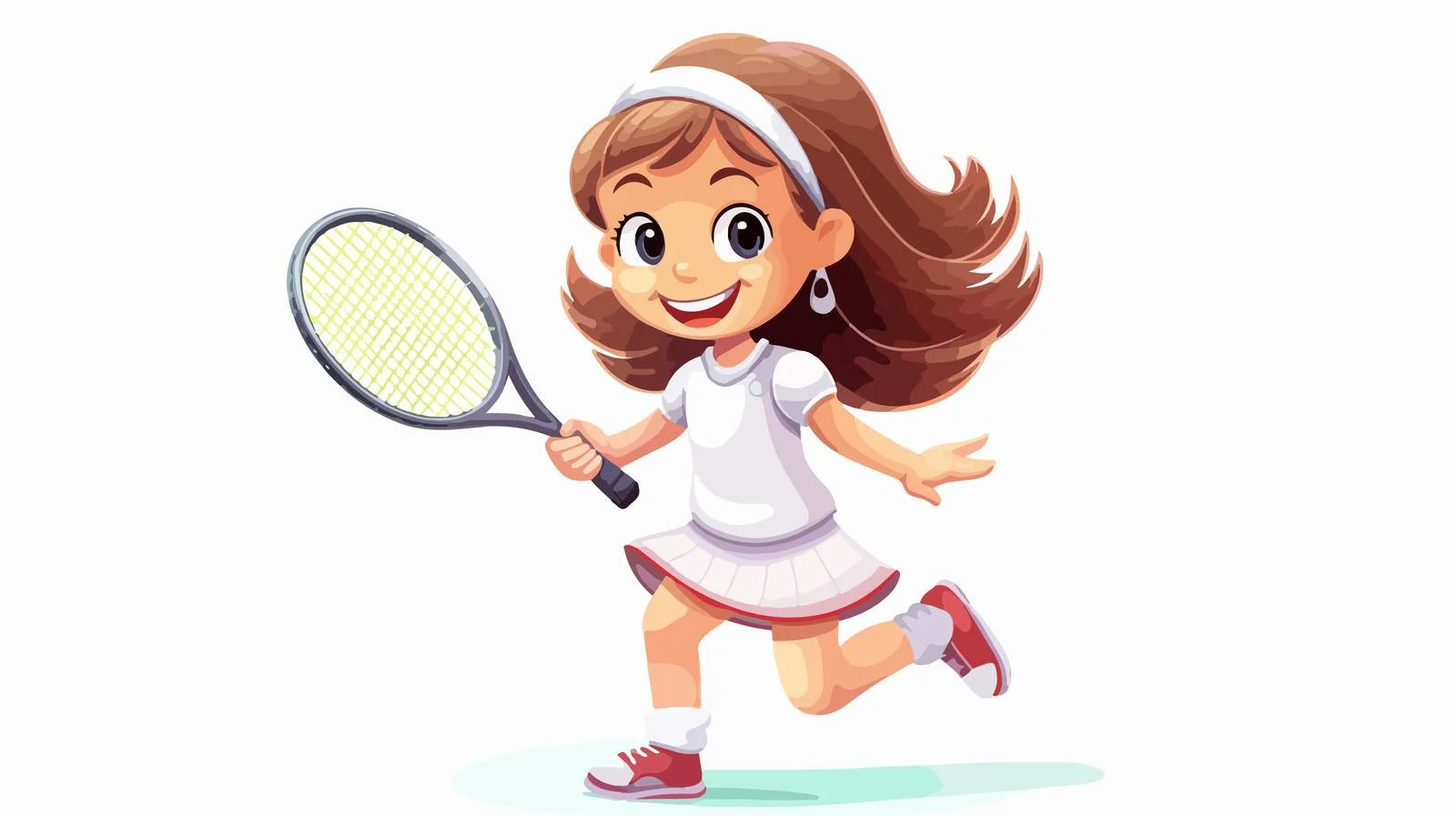 Cheerful Kid Playing Tennis Cartoon Illustration — free download from Dotvec