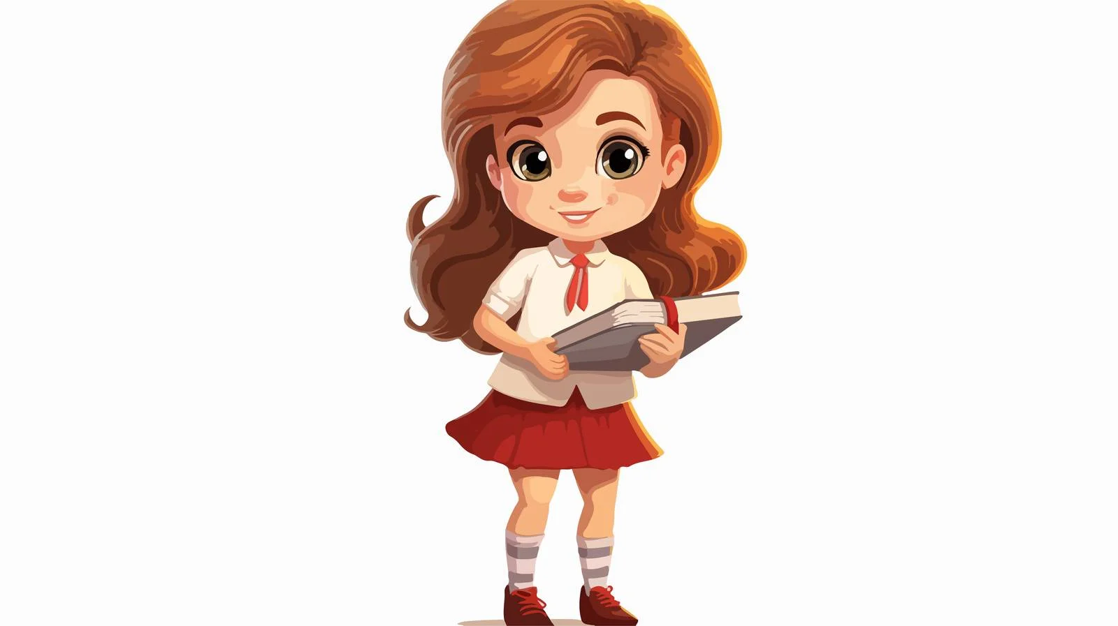 Cheerful Child with Book and Pencil — free download from Dotvec