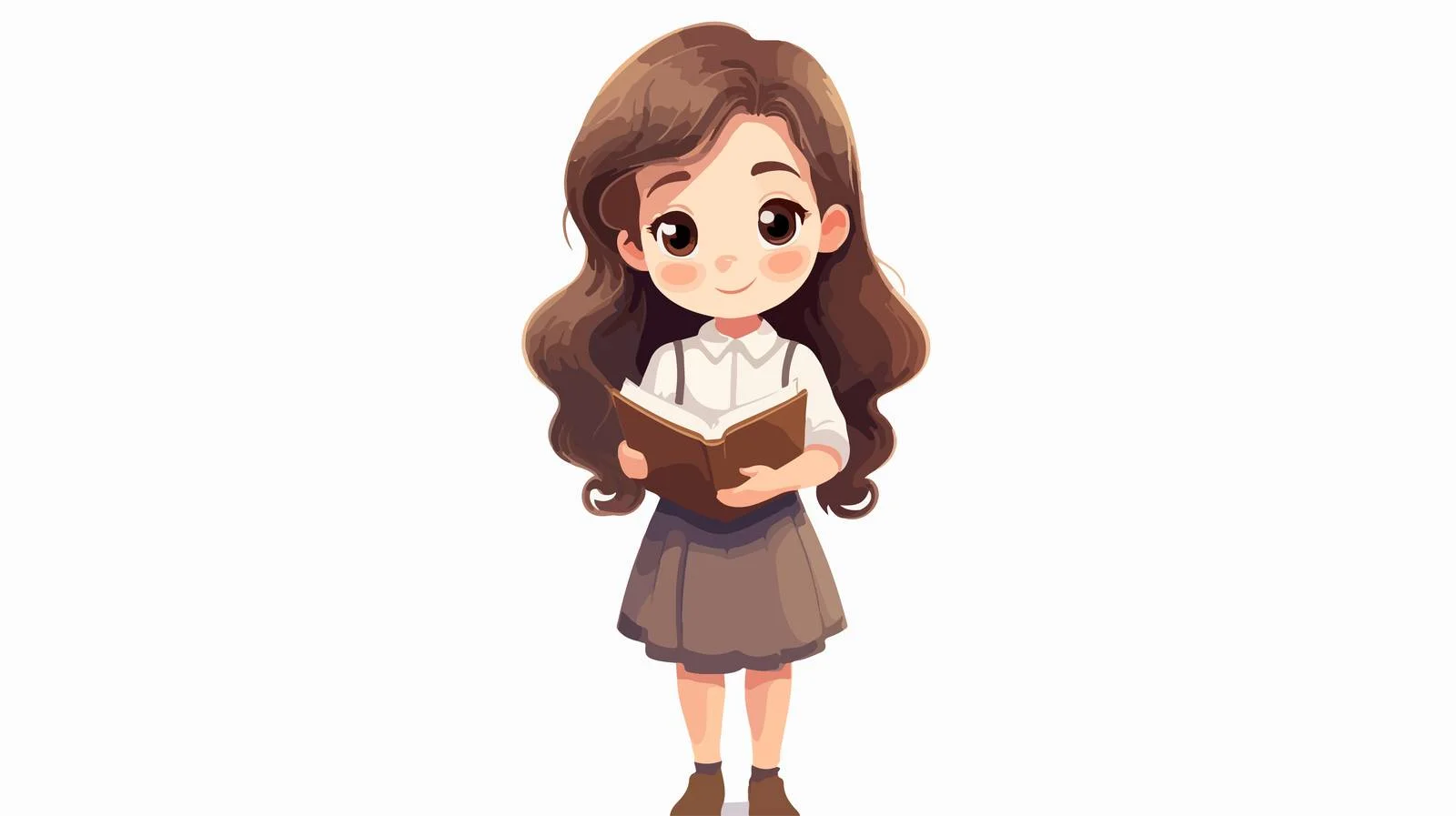 Adorable Kid with Book and Pencil — free download from Dotvec