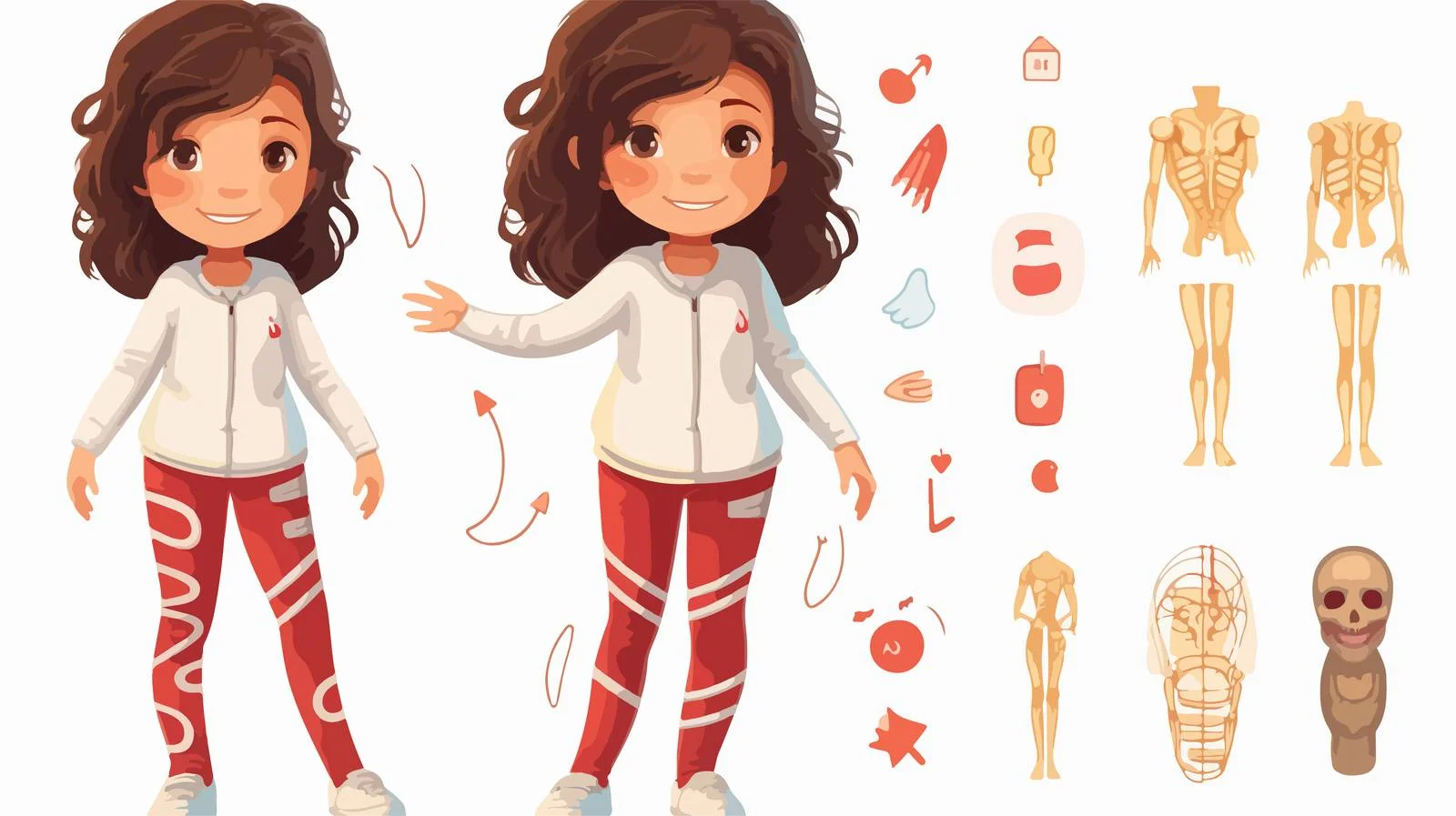 Anatomy Study for Cute Kid Girl — free download from Dotvec