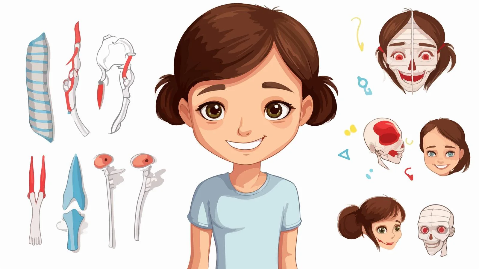 Anatomy Study for Cute Kid Girl — free download from Dotvec