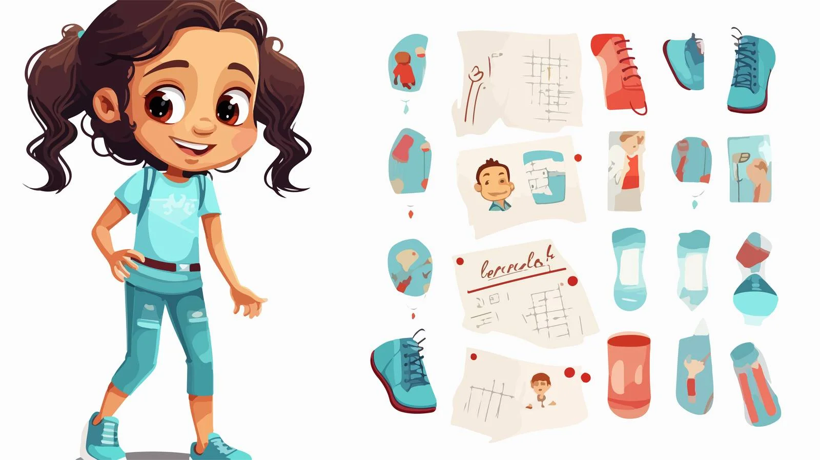Child Anatomy Cartoon Study Illustration — free download from Dotvec