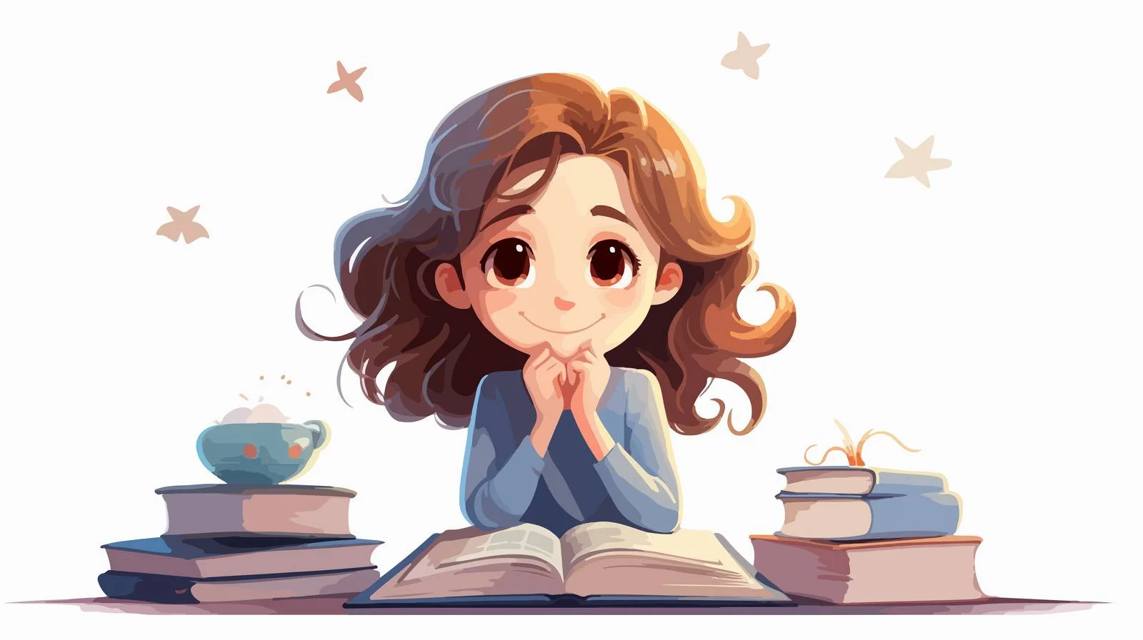 Energetic Child Pondering Education Cartoon — free download from Dotvec