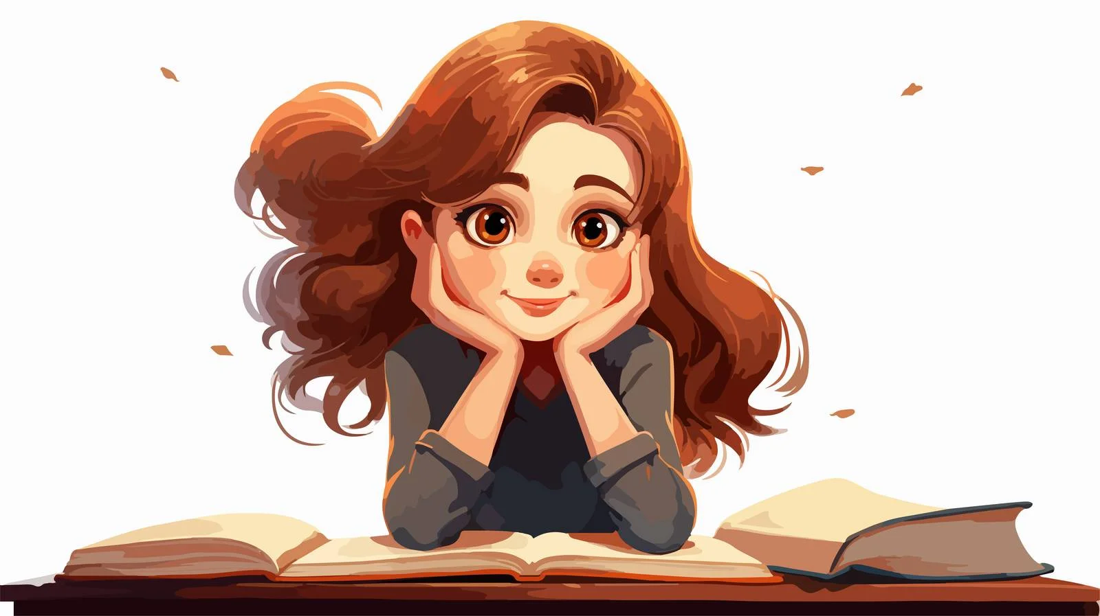 Diligent Girl Cartoon Vector Illustration — free download from Dotvec