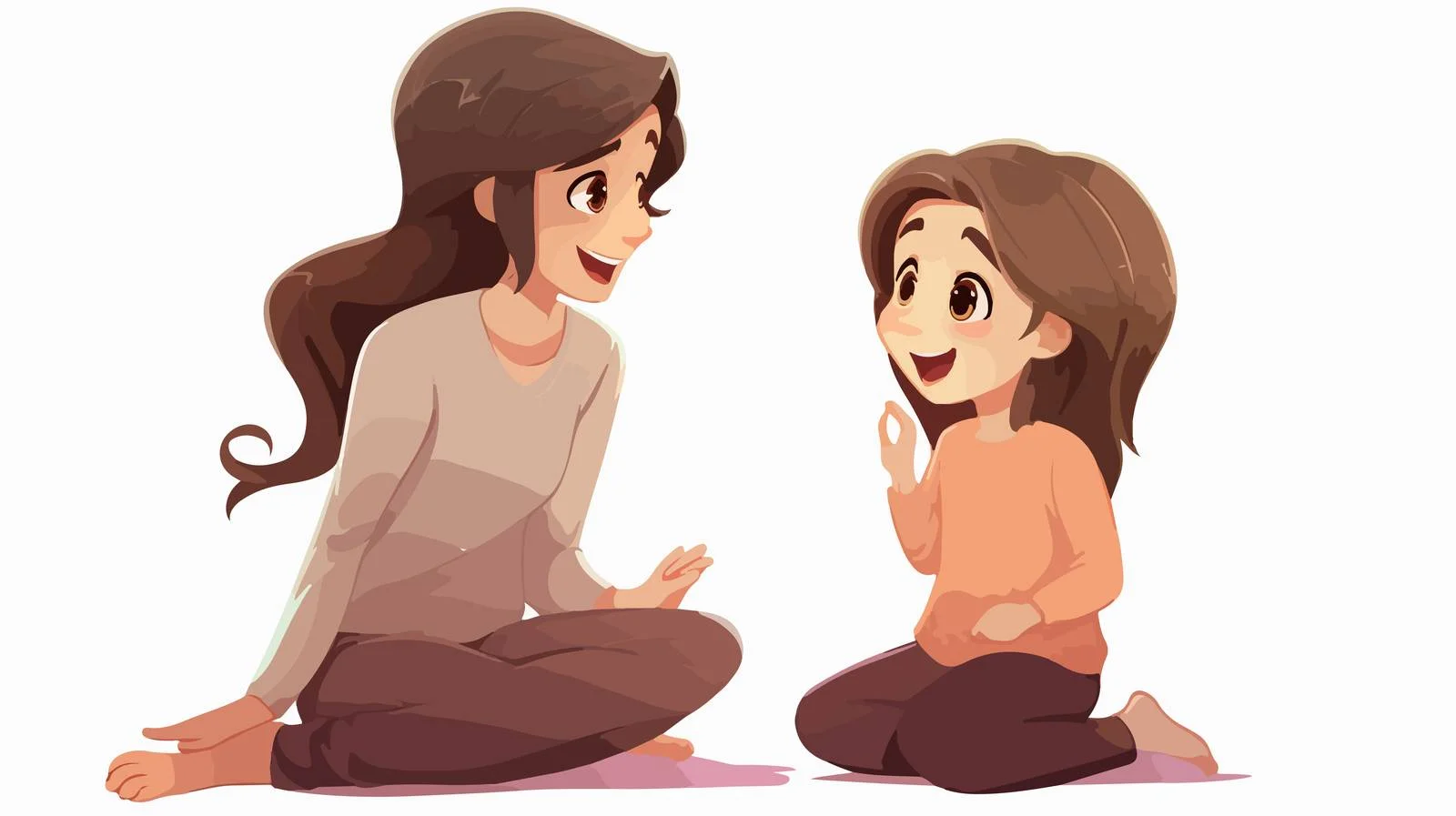 Charming Little Girl Shares Story with Mom — free download from Dotvec