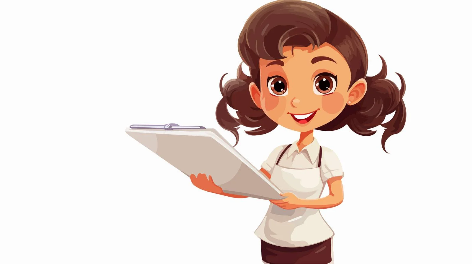 Smiling Child Waiter Taking Order Cartoon — free download from Dotvec