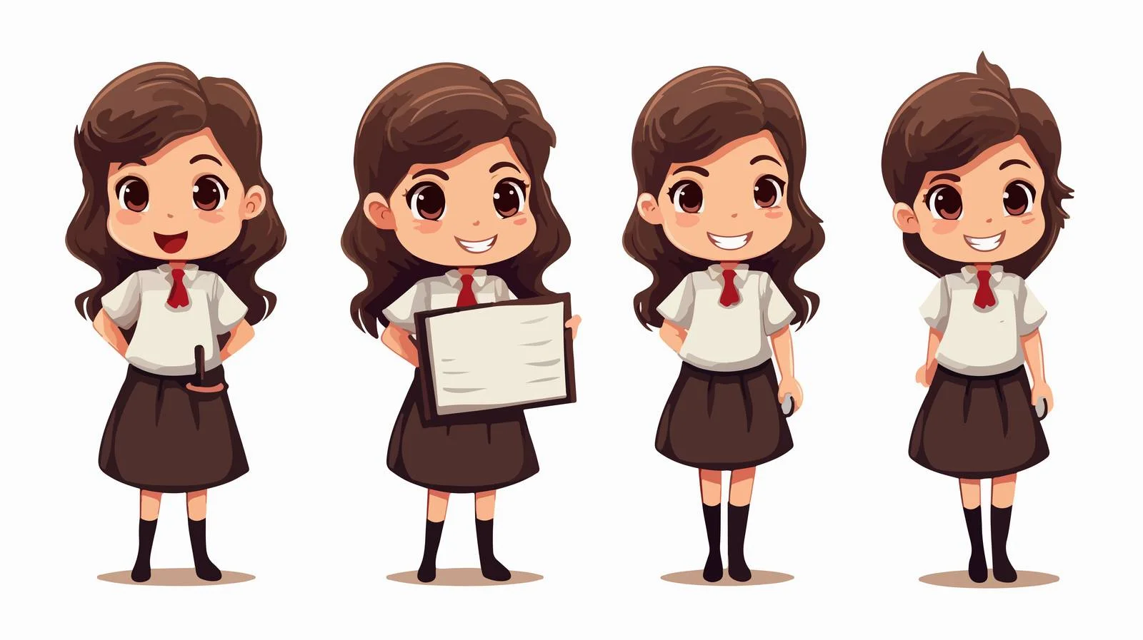 Cute Kid Girl Waiter Writing Order — free download from Dotvec