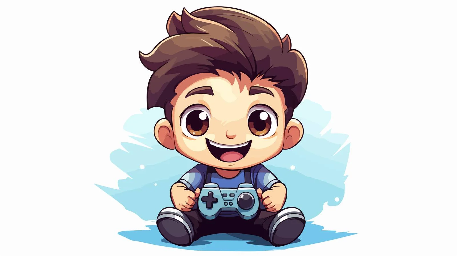 Quirky Child Gaming Cartoon Vector Illustration — free download from Dotvec