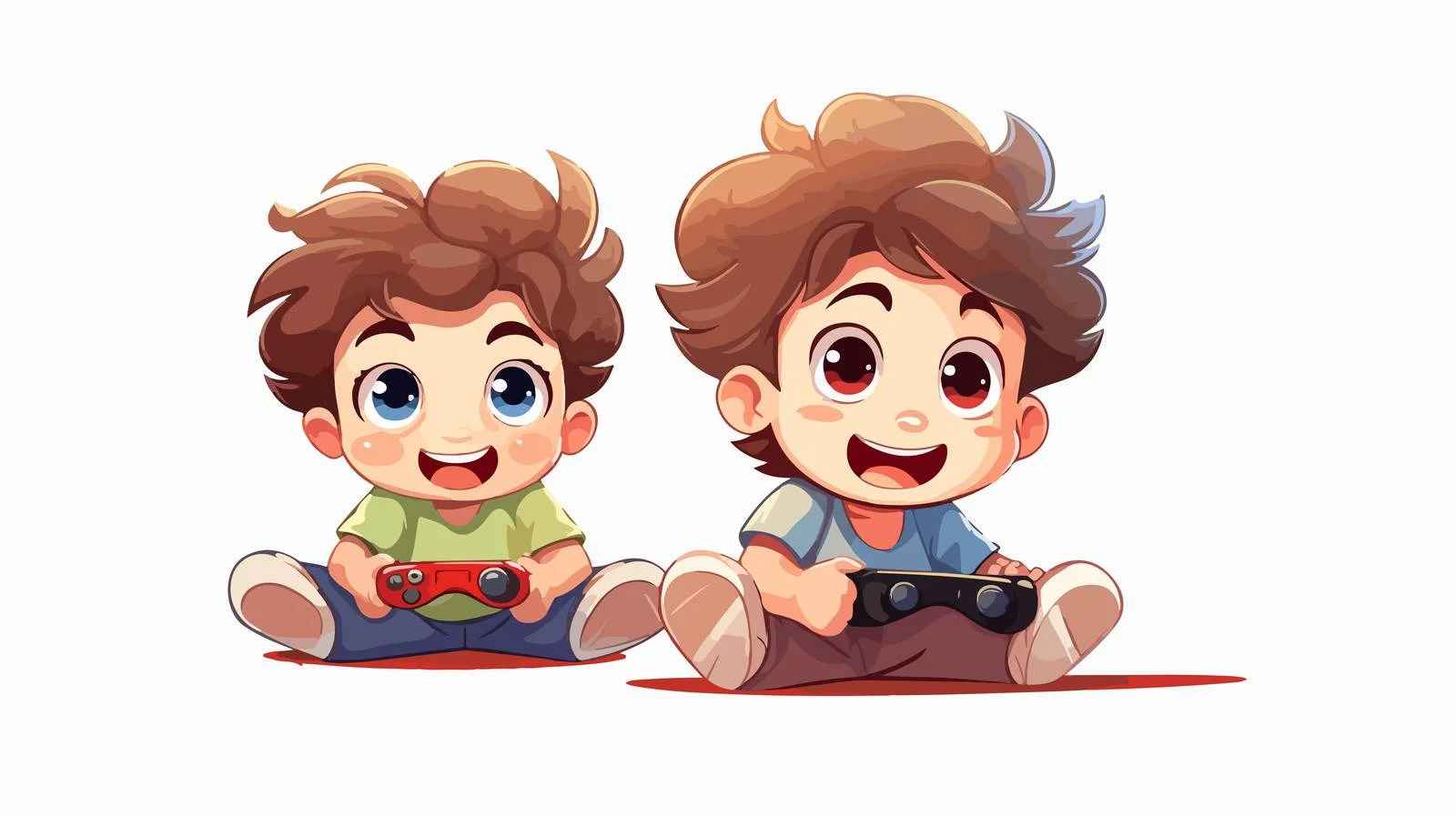 Cheerful Kid with Video Game — free download from Dotvec