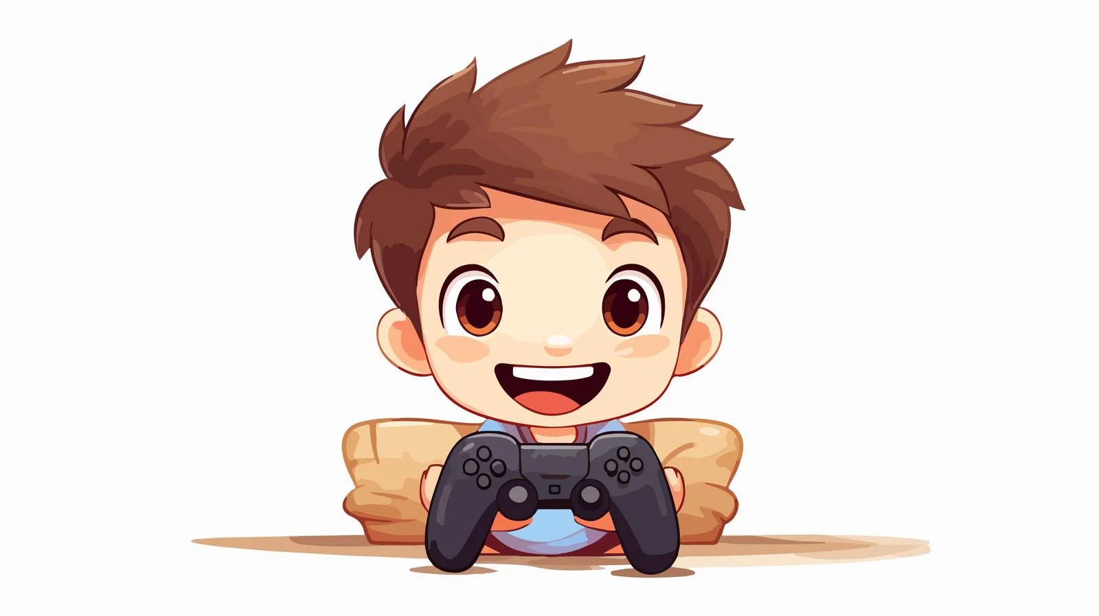 Joyful Kid Gaming Cartoon Vector Illustration — free download from Dotvec