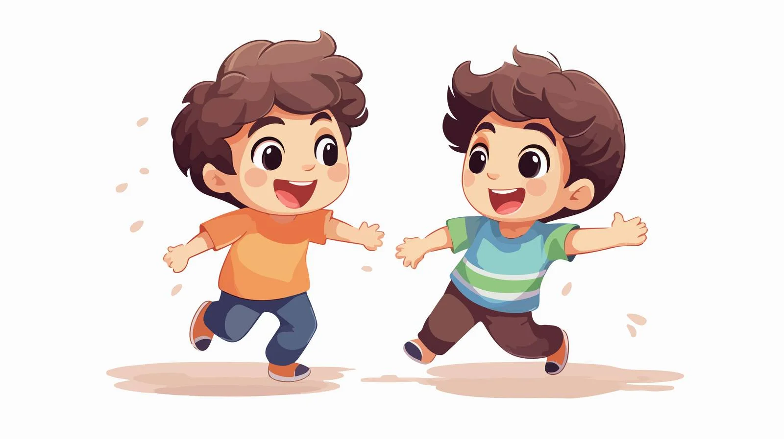 Joyful Kids Playing Cartoon Illustration — free download from Dotvec
