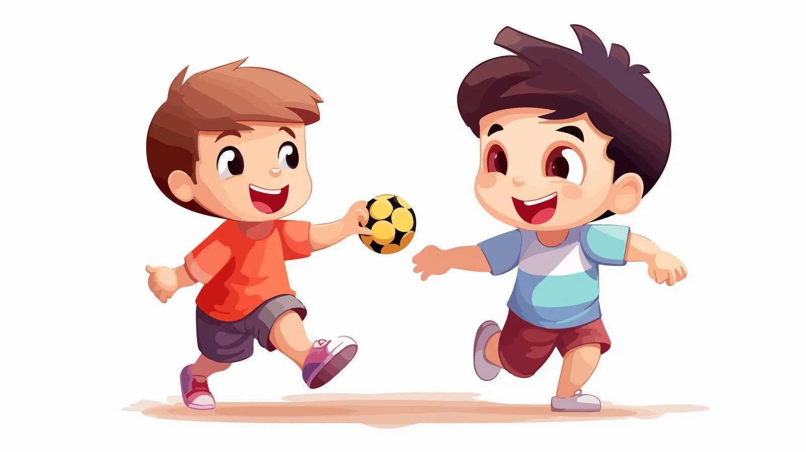 Joyful Kids Playing Together Cartoon — free download from Dotvec
