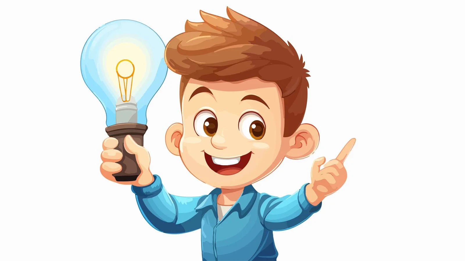 Cheerful Child Studying with Creative Spark — free download from Dotvec