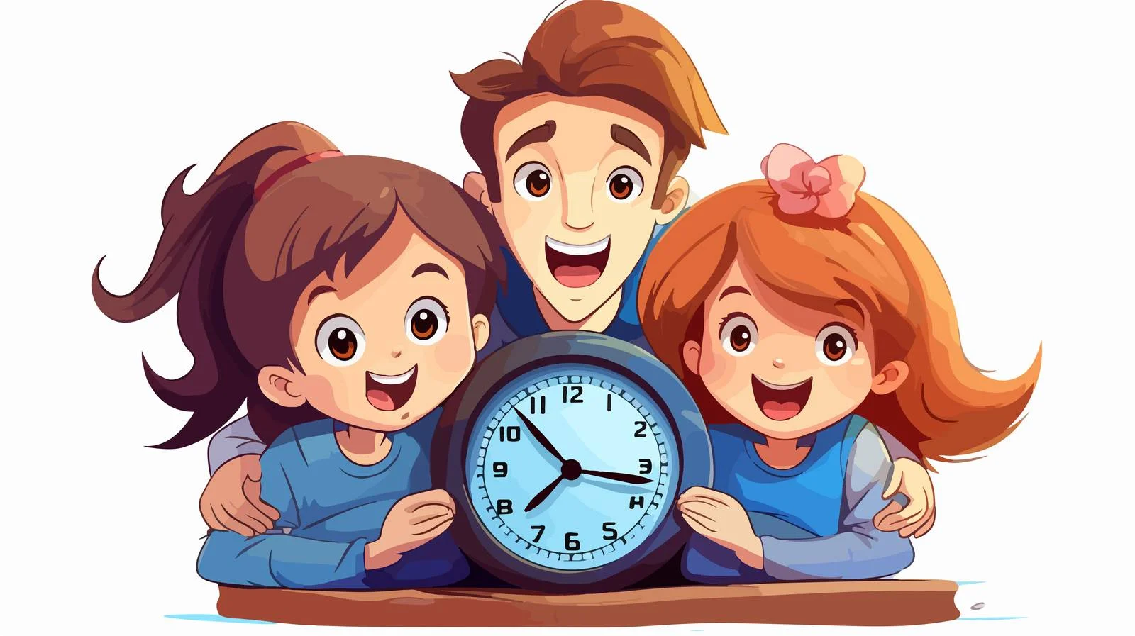 Family Time Cartoon Watching TV Together — free download from Dotvec