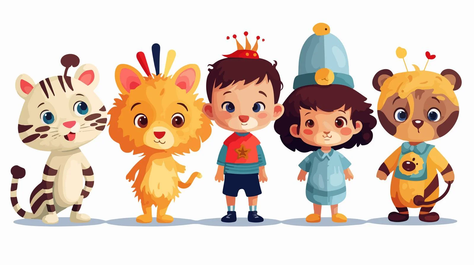 Child Animal Party Costume Cartoon Vector — free download from Dotvec