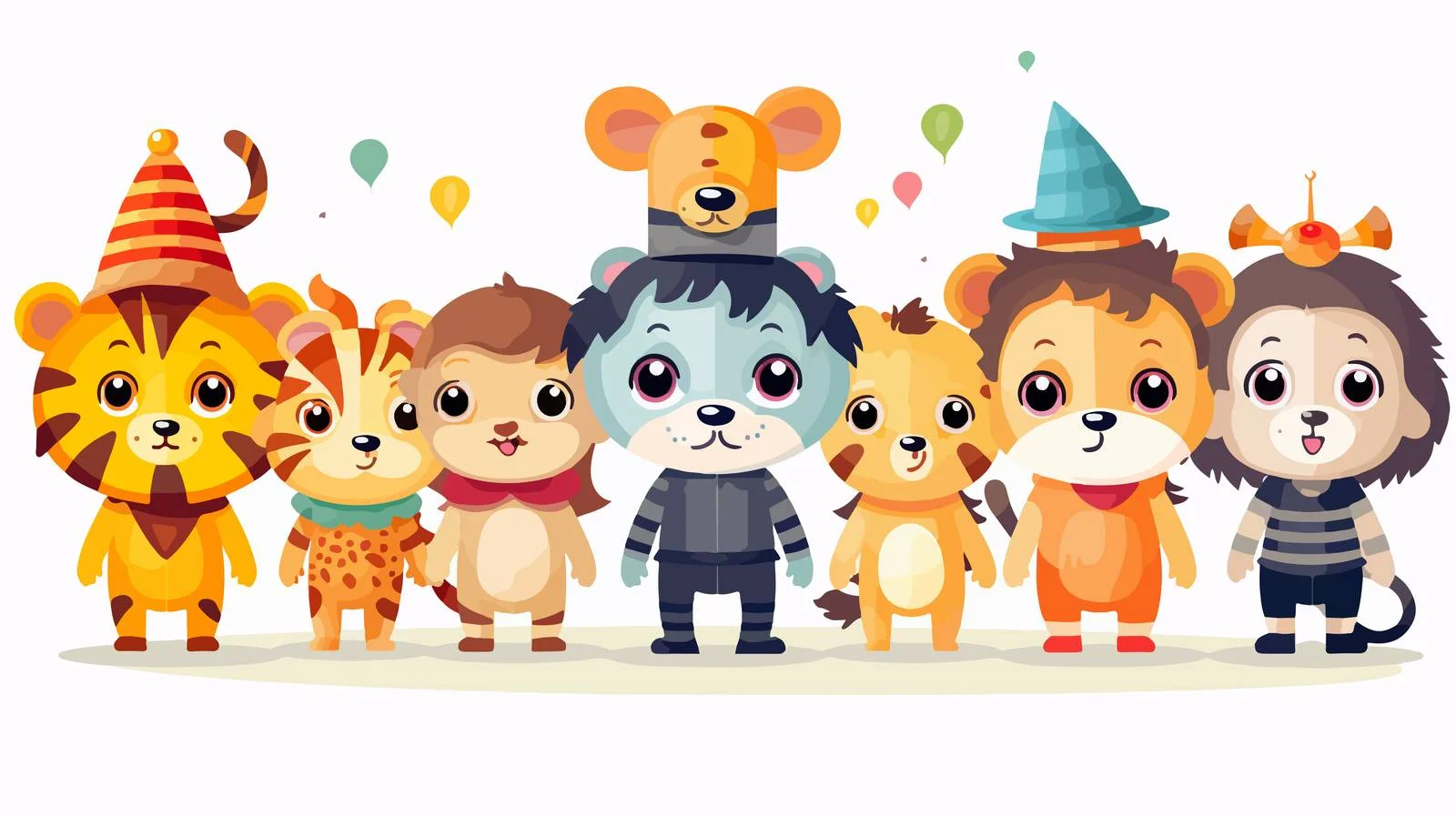 Child in Animal Party Costume Cartoon — free download from Dotvec