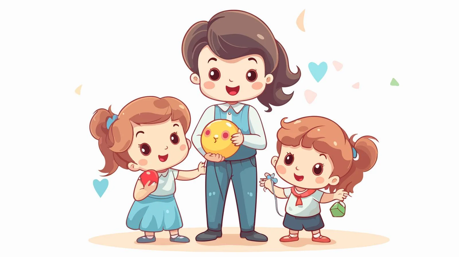 Cheerful Classroom Scene with Teacher and Kids — free download from Dotvec