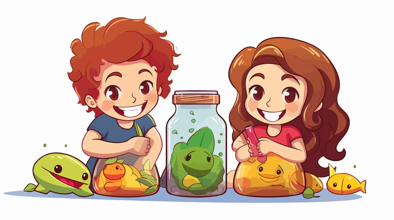 Adorable Kids Learning about Vitamins — free download from Dotvec