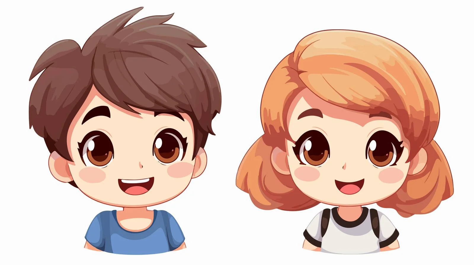 Happy Kids Avatar Cartoon Faces — free download from Dotvec