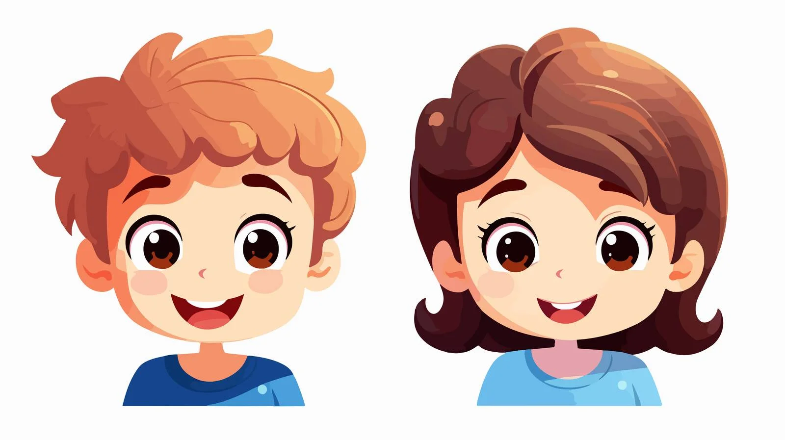 Happy Kids Avatar Cartoon Vector Illustration — free download from Dotvec