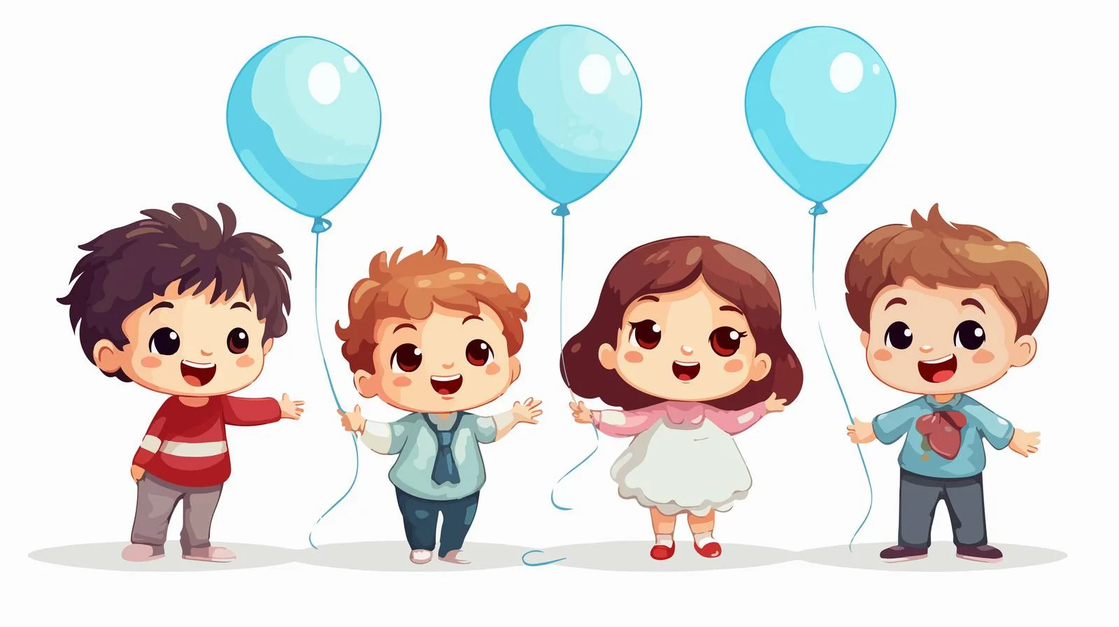 Joyful Kids With Balloon and Car — free download from Dotvec
