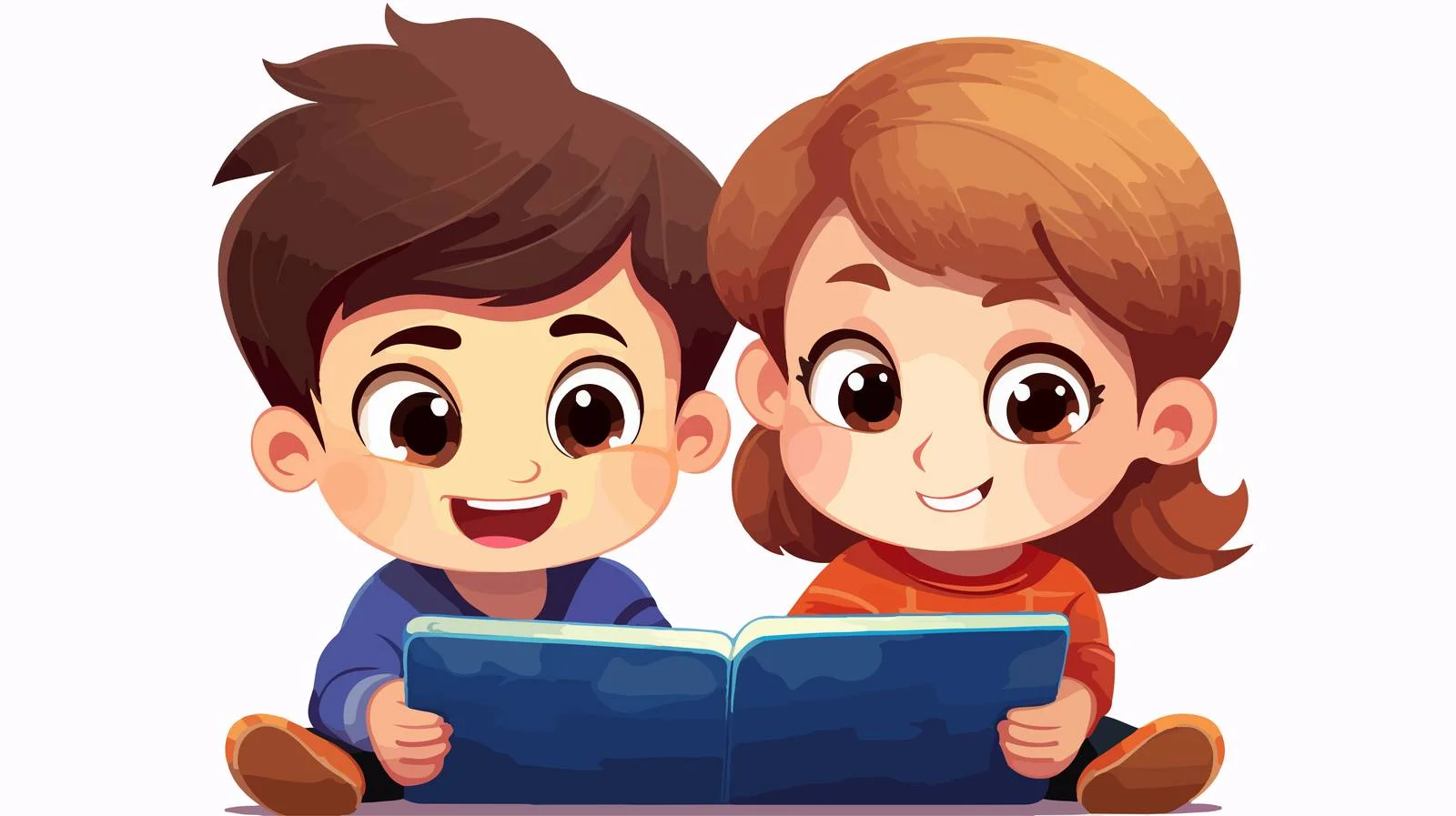 Happy Kids Using Tablet - Vector — free download from Dotvec