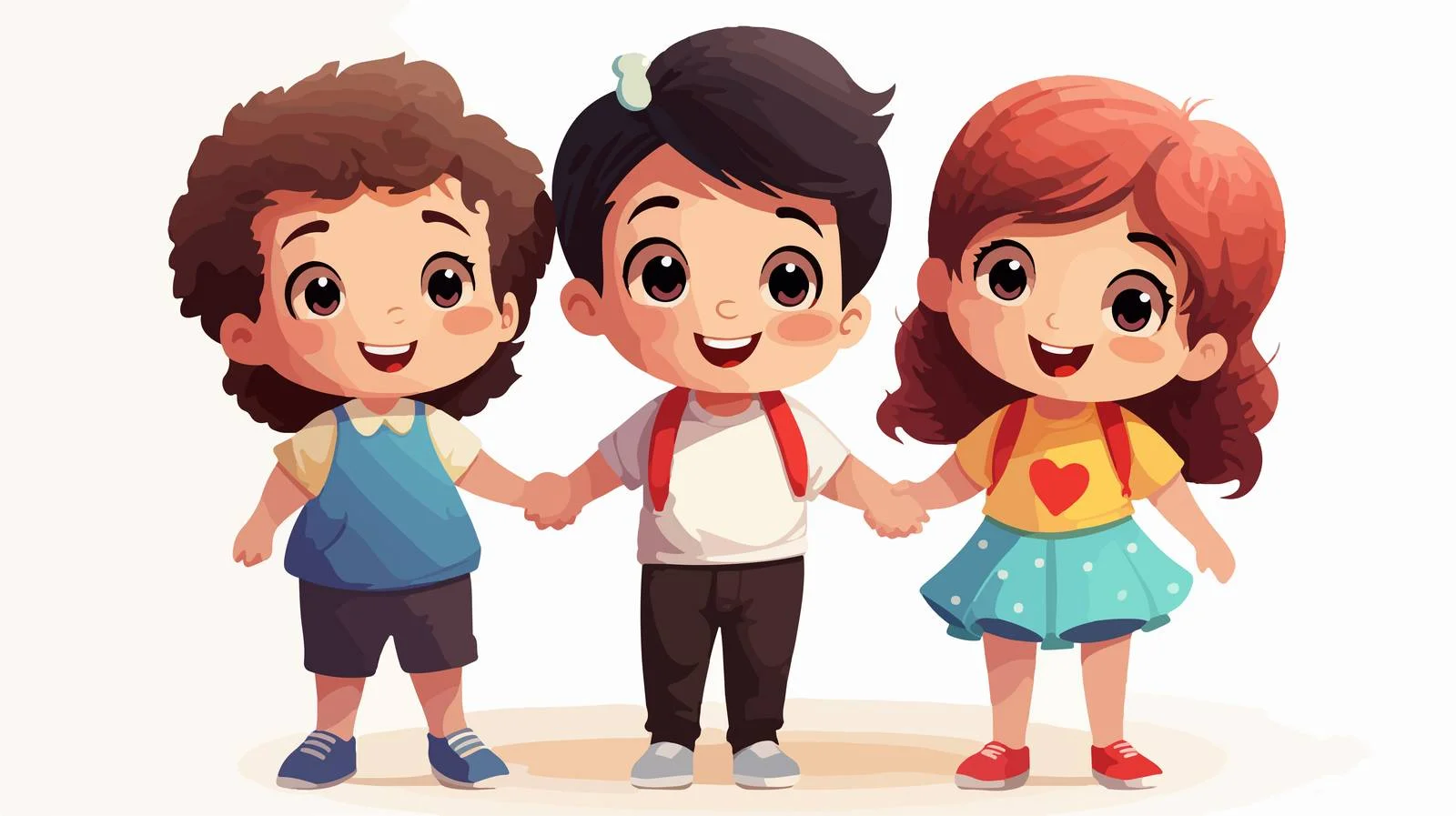 Joyful Kids with Mascot Cartoon Vector — free download from Dotvec