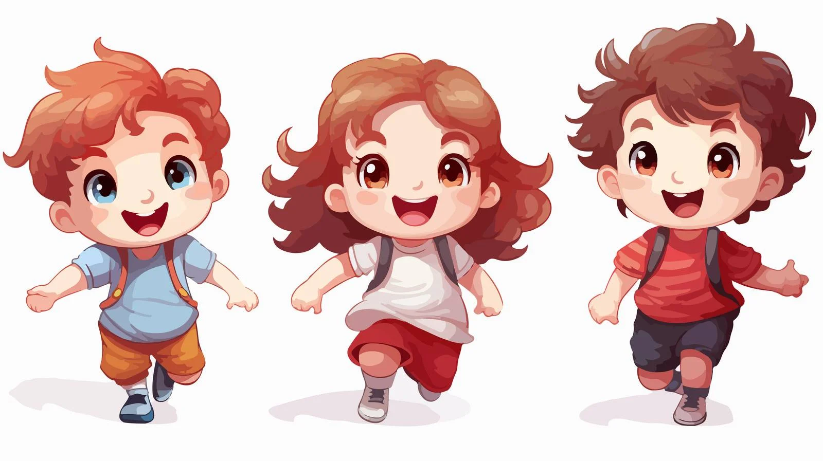 Joyful Kids with Mascot Cartoon Vector — free download from Dotvec