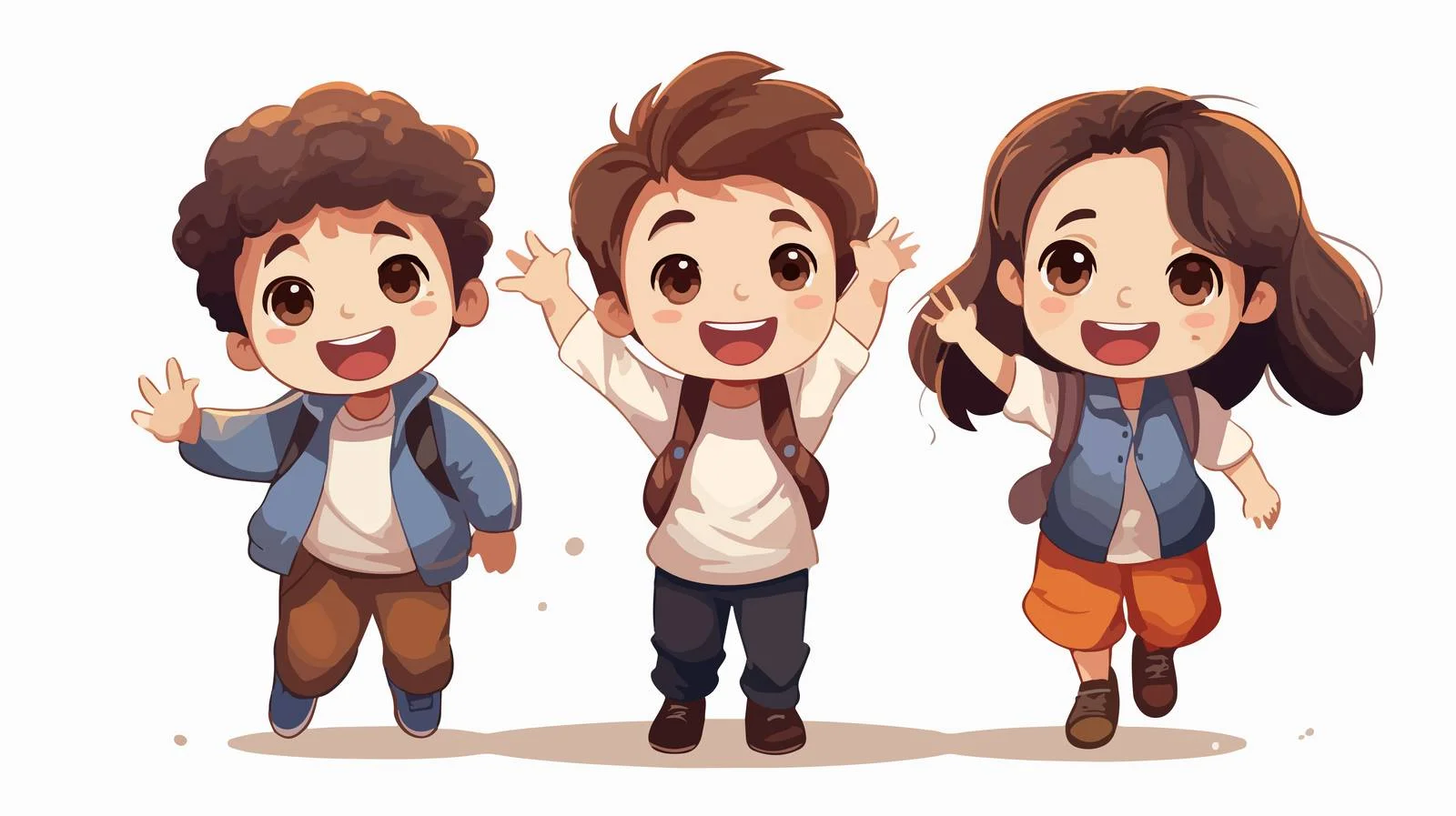 Adorable Kids with Mascot Cartoon Vector — free download from Dotvec