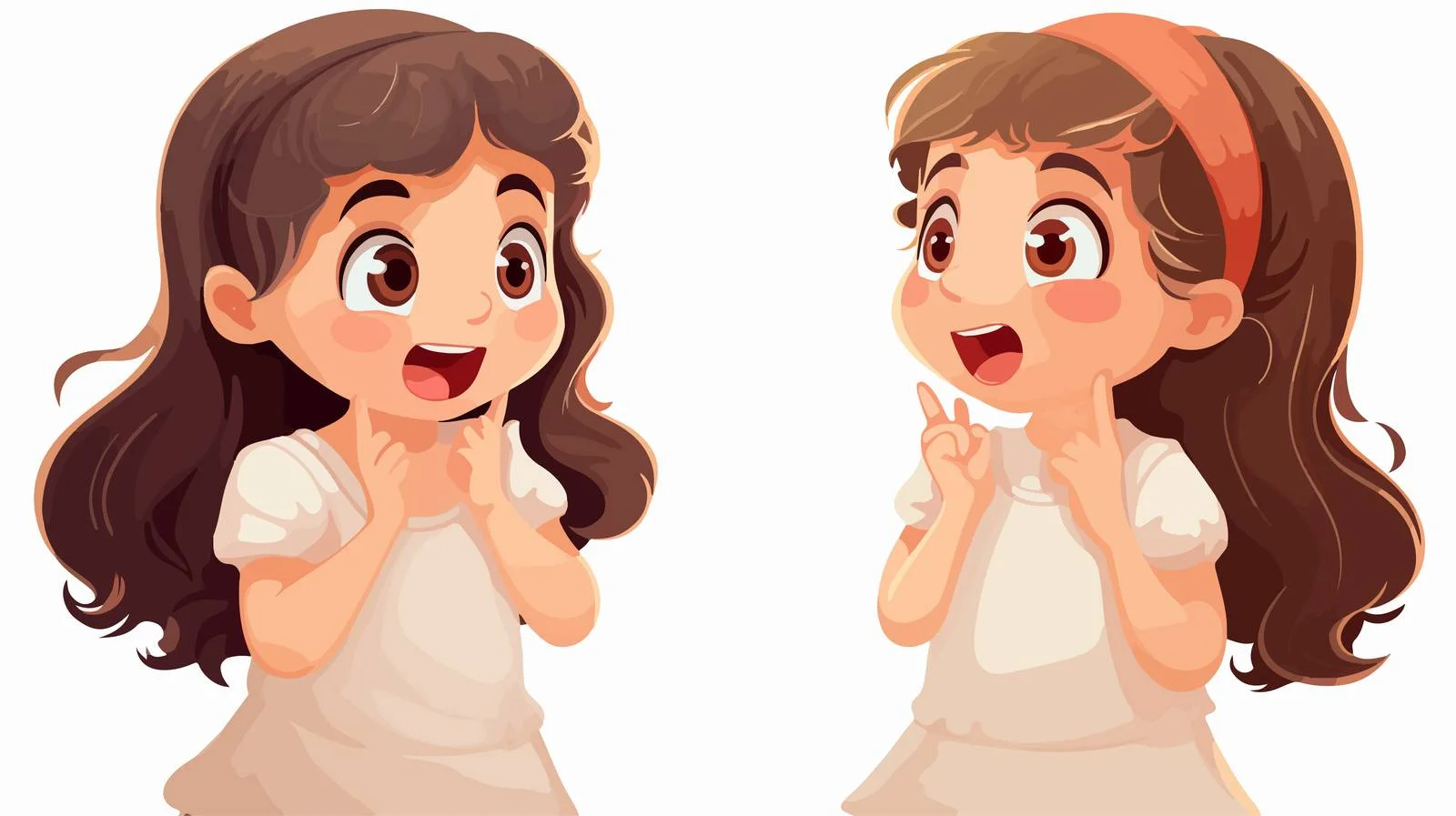 Happy Kids Discuss Secret Cartoon Vector — free download from Dotvec