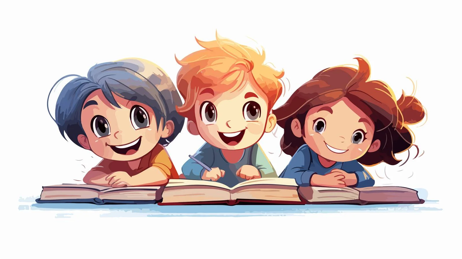 Cheerful Children Learning Together — free download from Dotvec