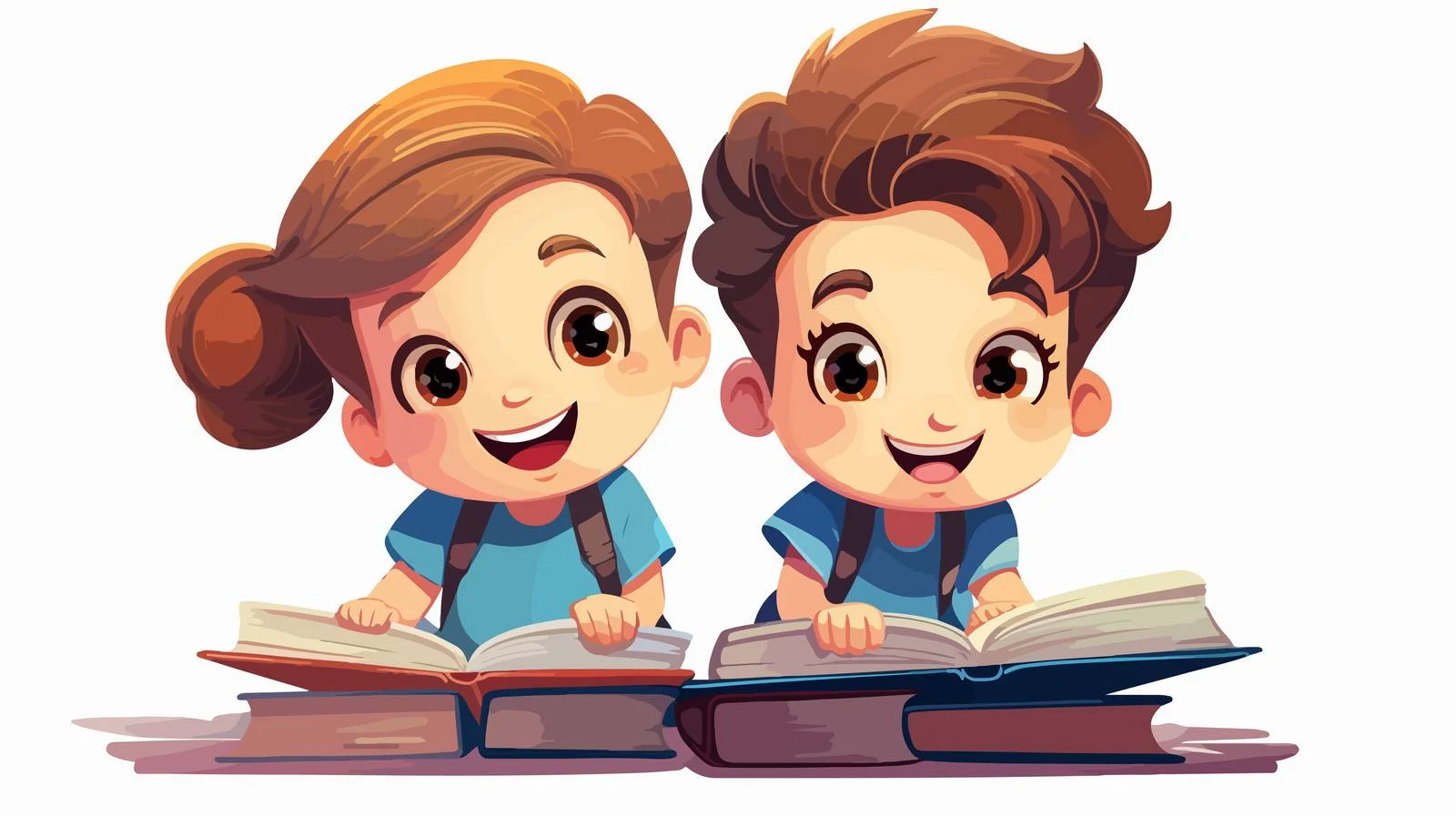 Joyful Kids Learning Stationery Cartoon — free download from Dotvec