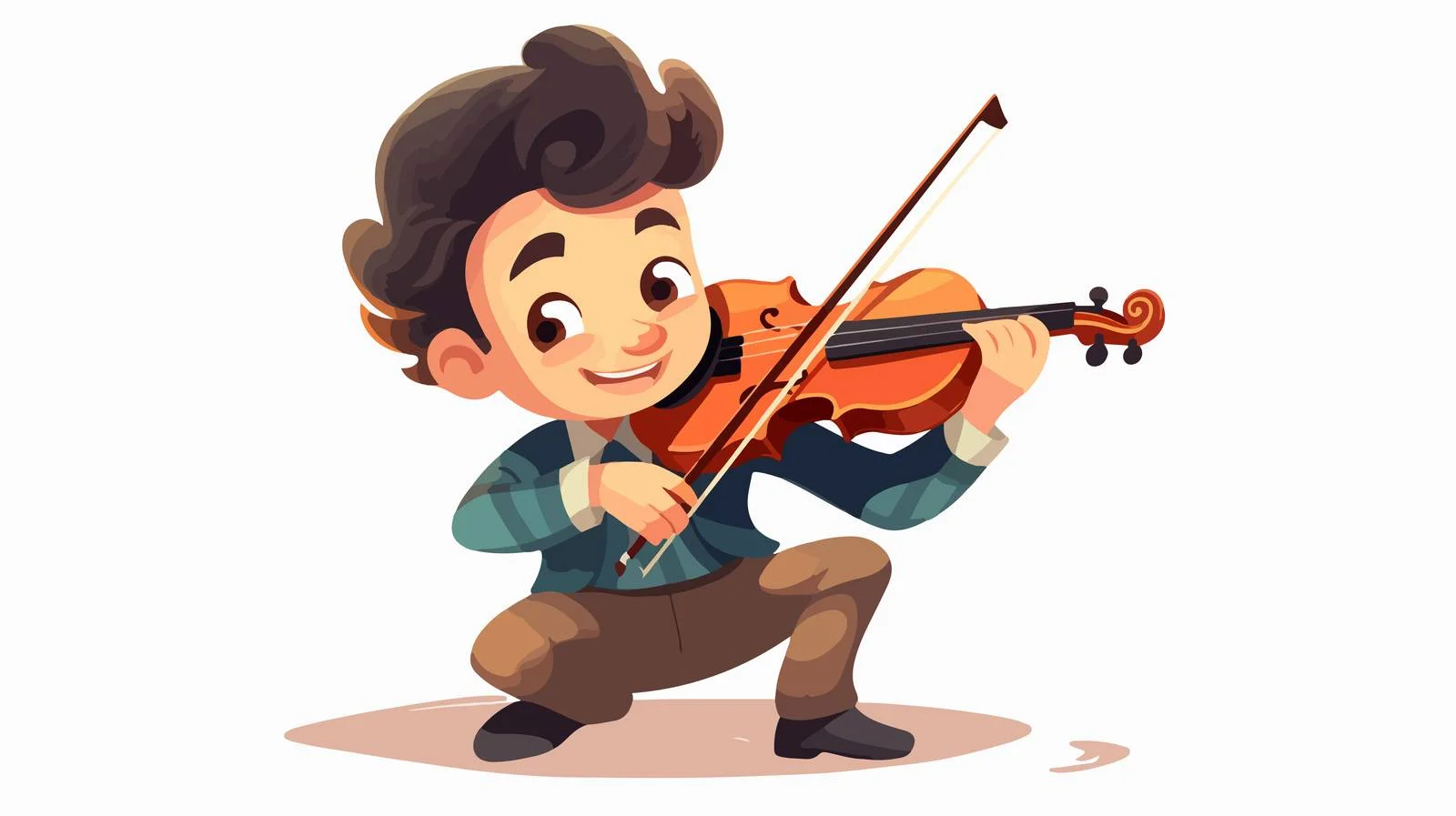 Cute Boy Playing Violin Cartoon — free download from Dotvec