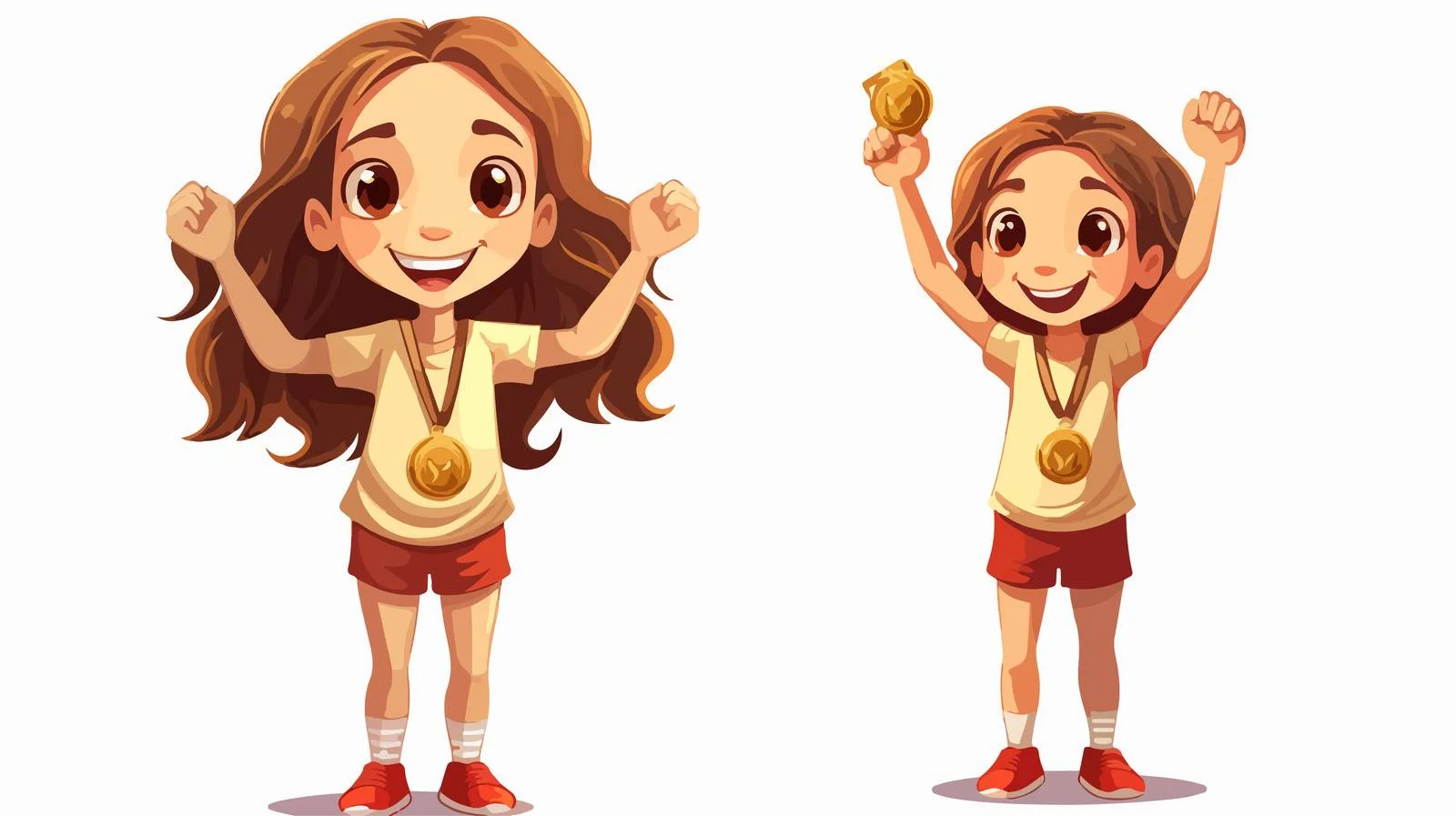 Young Champion Celebrating with Awards — free download from Dotvec