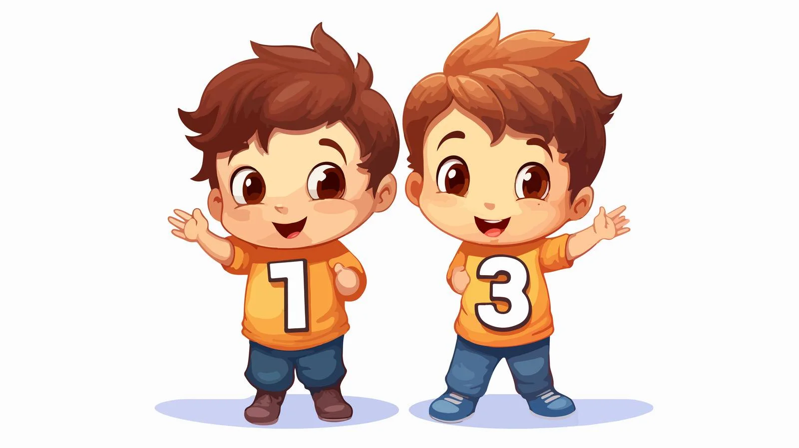 Adorable boy learning numbers with friend — free download from Dotvec