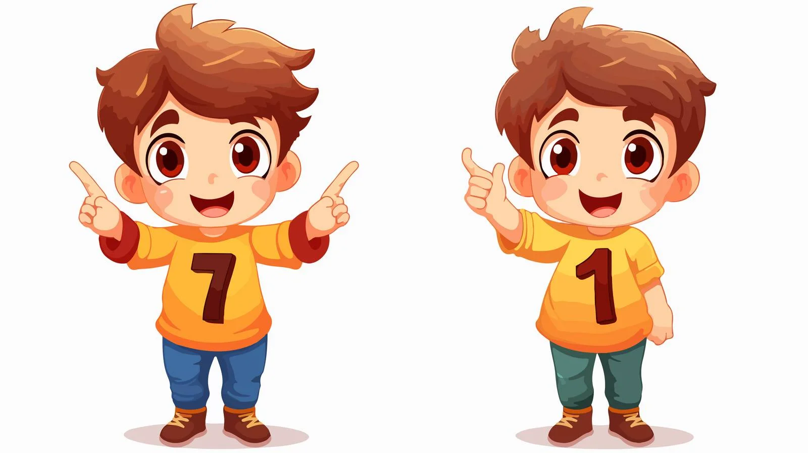 Learning Numbers with Cute Kids Cartoon — free download from Dotvec