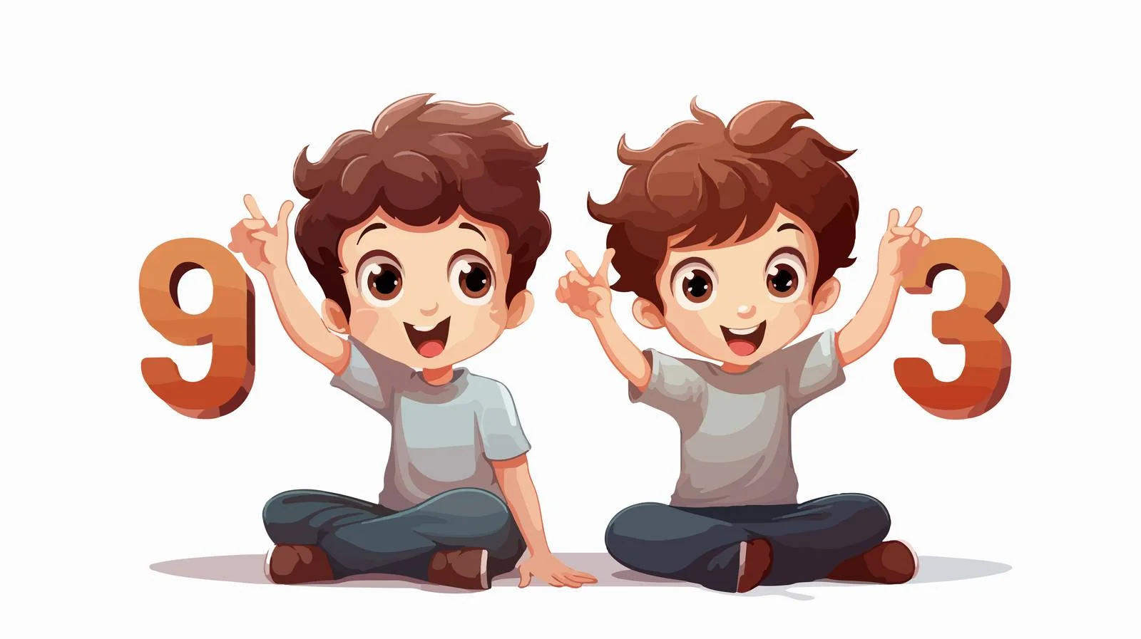 Kid Learning Numbers Cartoon Illustration — free download from Dotvec