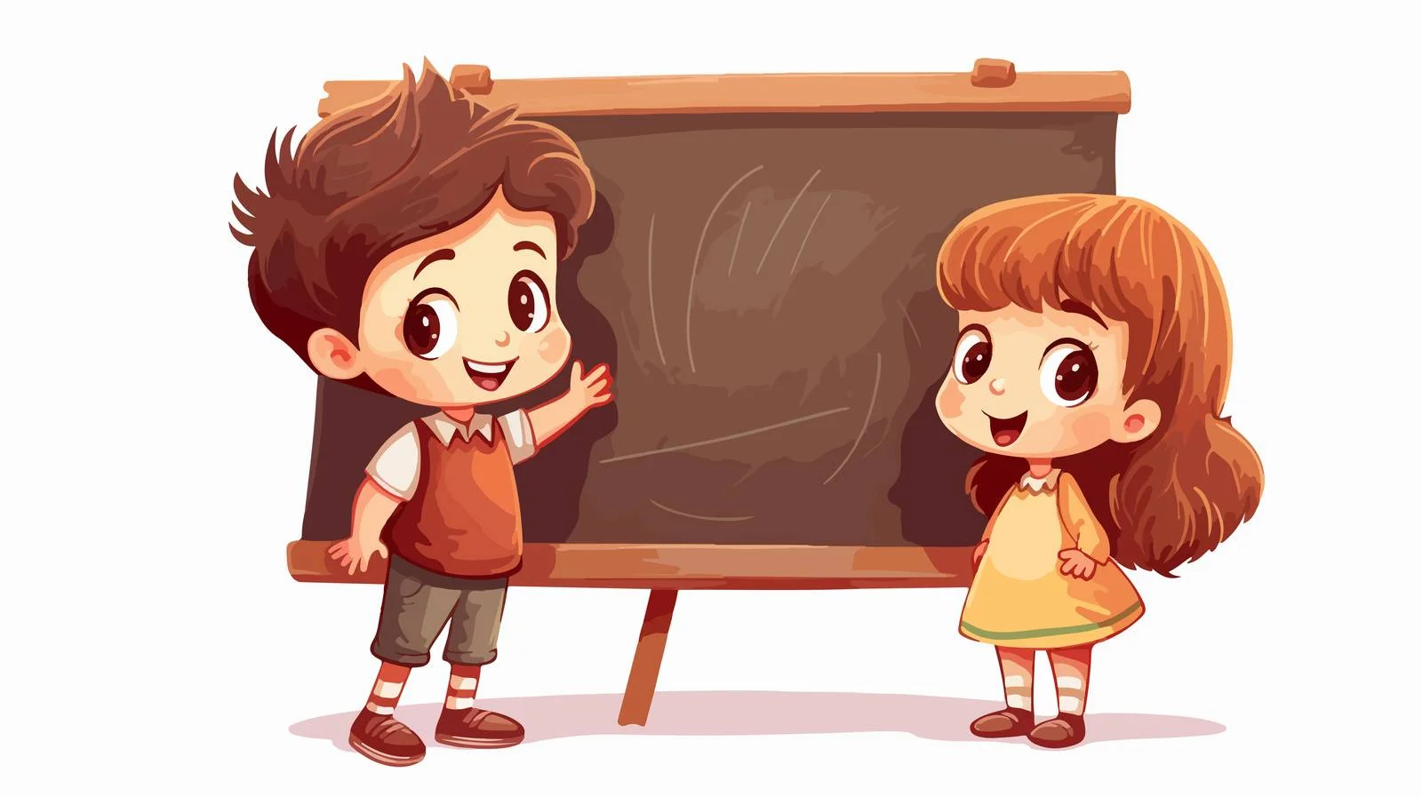 Joyful Kids Drawing with Chalk — free download from Dotvec