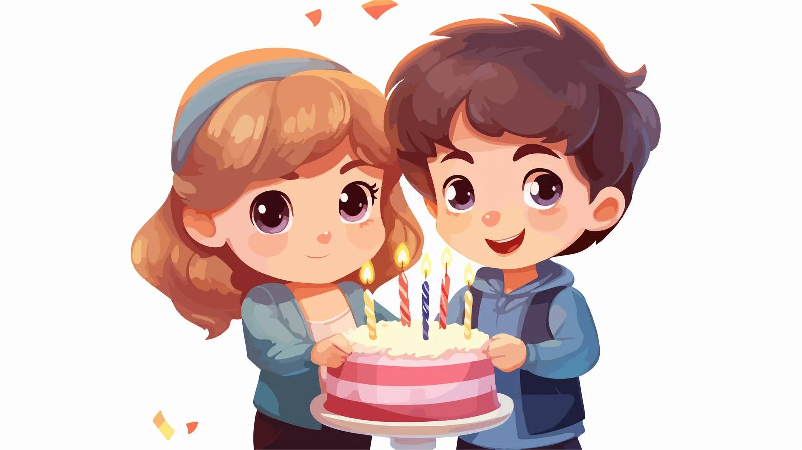 Happy Kid Boy and Girl Birthday Celebration — free download from Dotvec