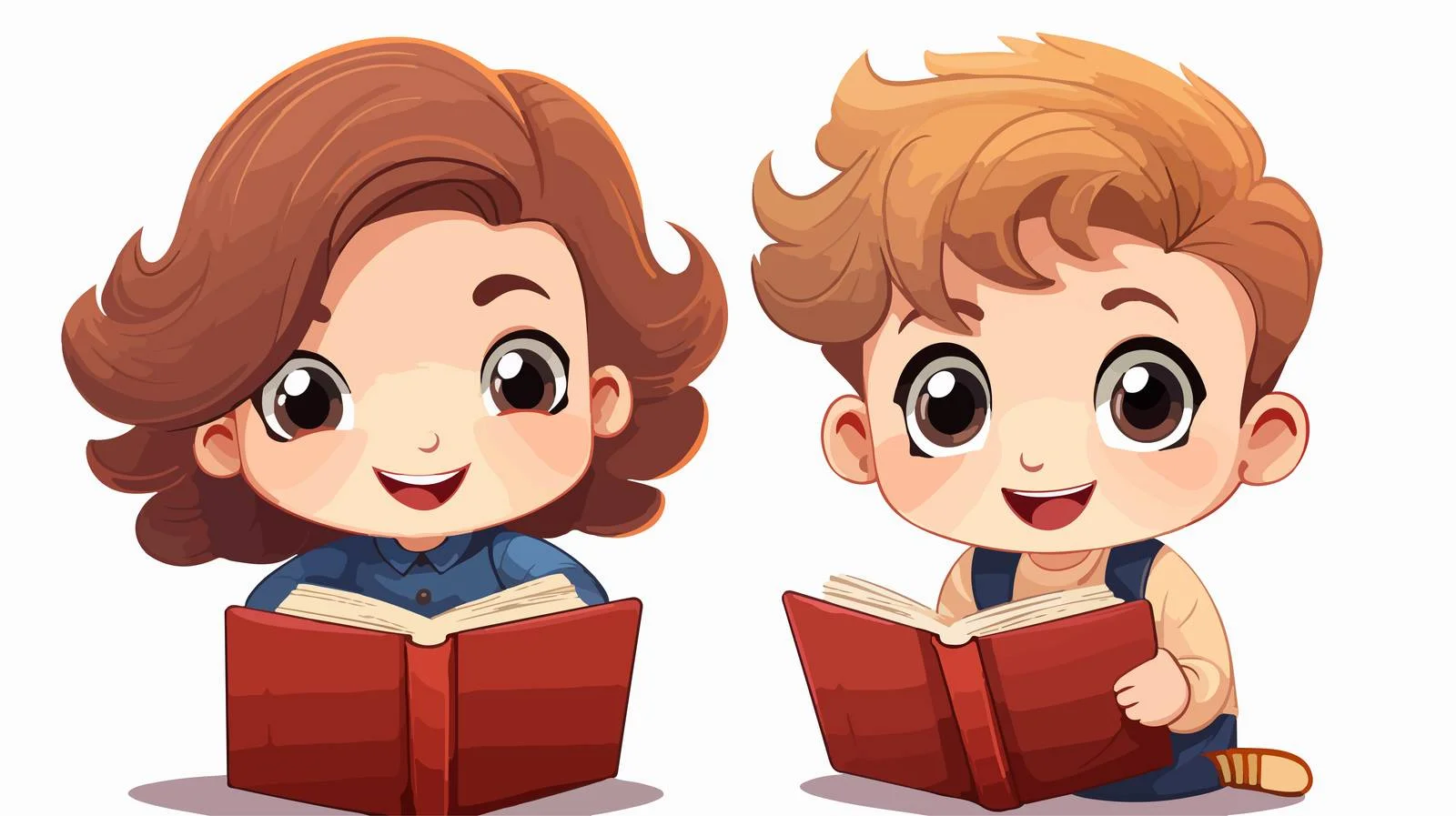 Joyful Kids with Notebook Cartoon — free download from Dotvec