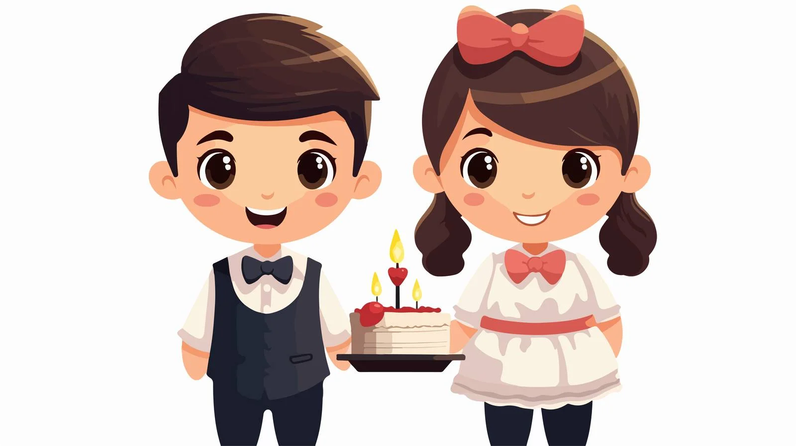 Adorable Kids in Waiter Uniform — free download from Dotvec
