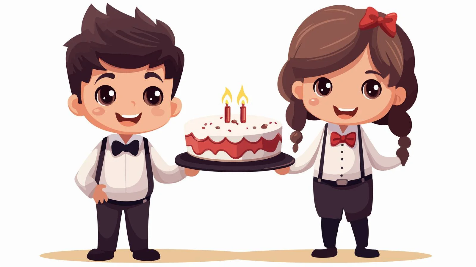 Cute Kids in Waiter Uniform — free download from Dotvec