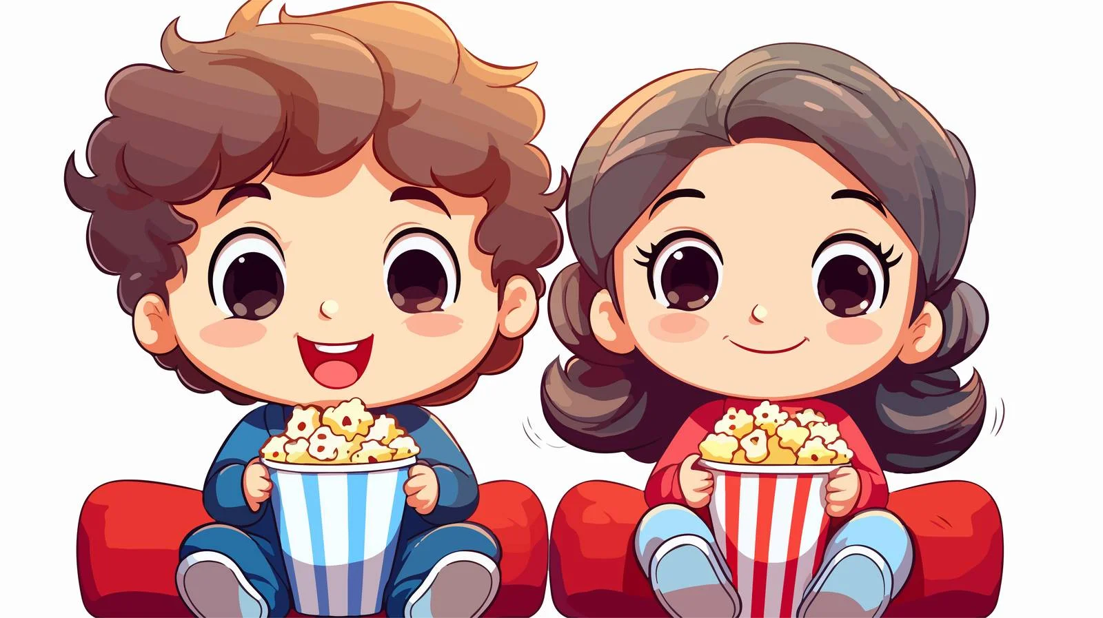Happy Kids Watching Cartoon Movie Together — free download from Dotvec
