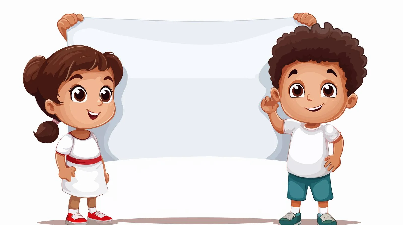Joyful Kids with Blank Banner — free download from Dotvec