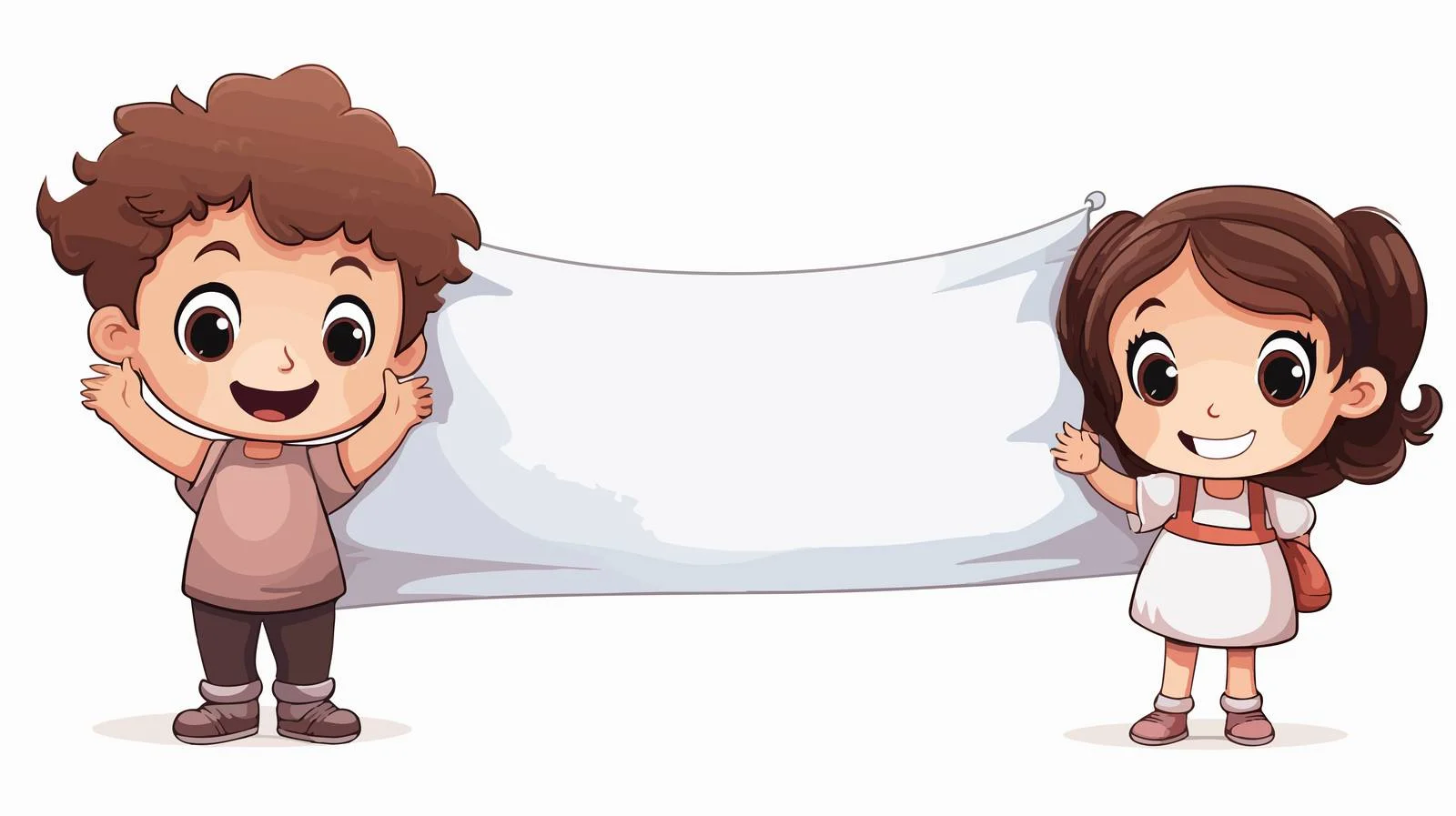 Joyful Kids with Blank Banner — free download from Dotvec