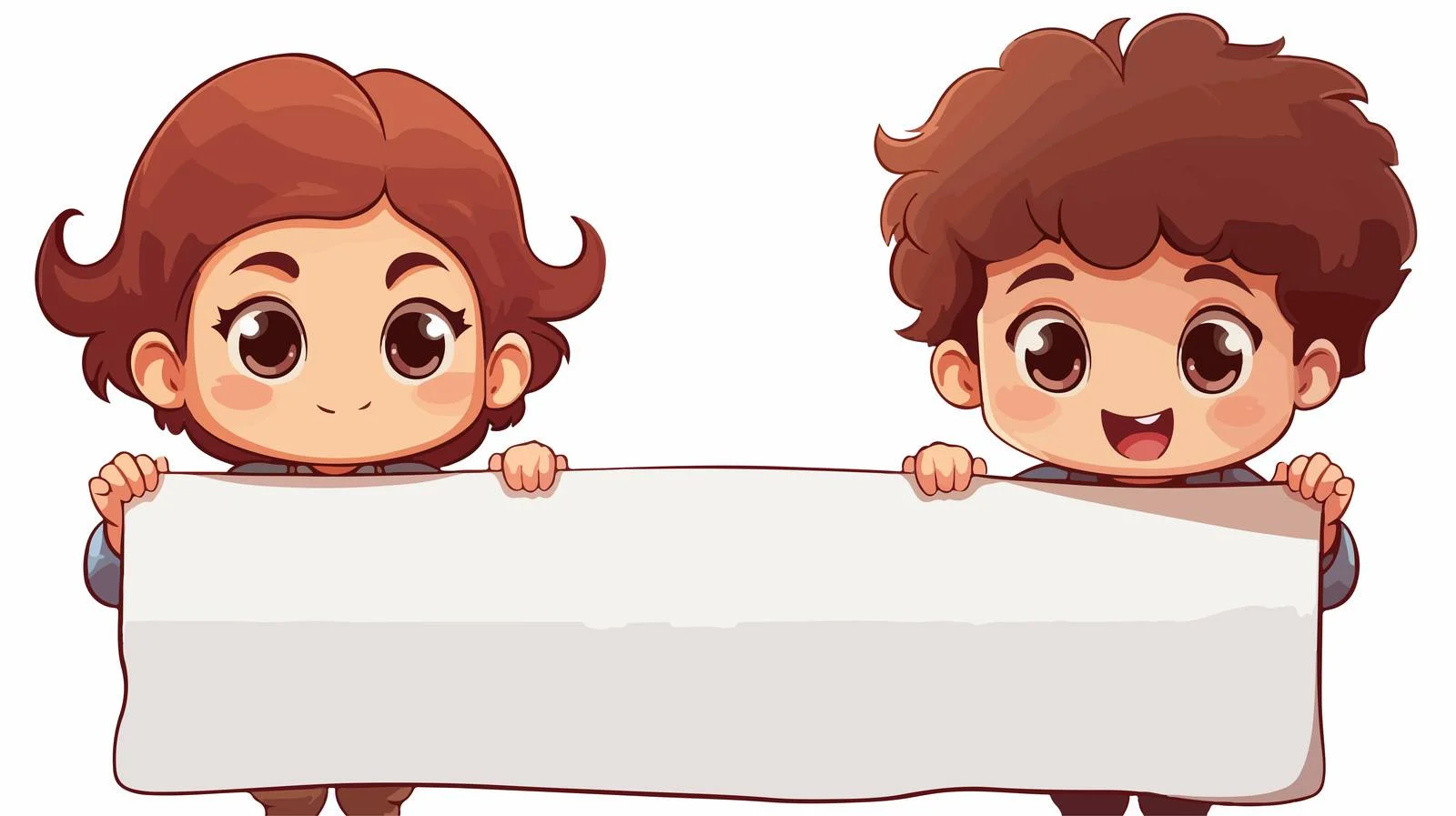 Joyful Kids With Banner — free download from Dotvec