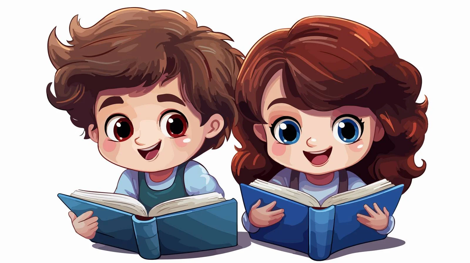 Cheerful Kids with Book Mascot — free download from Dotvec