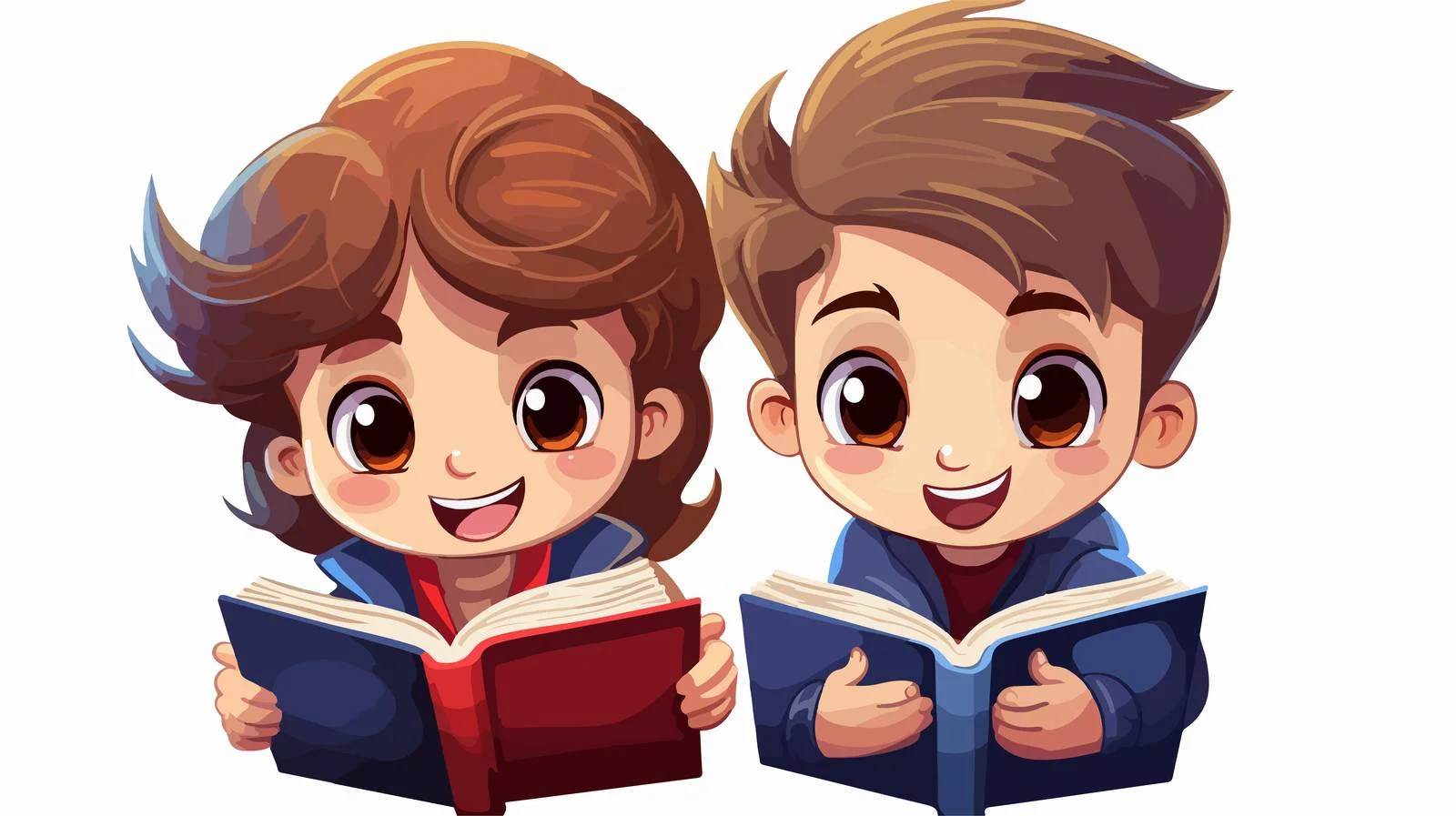 Happy Kids Reading Book Mascot — free download from Dotvec