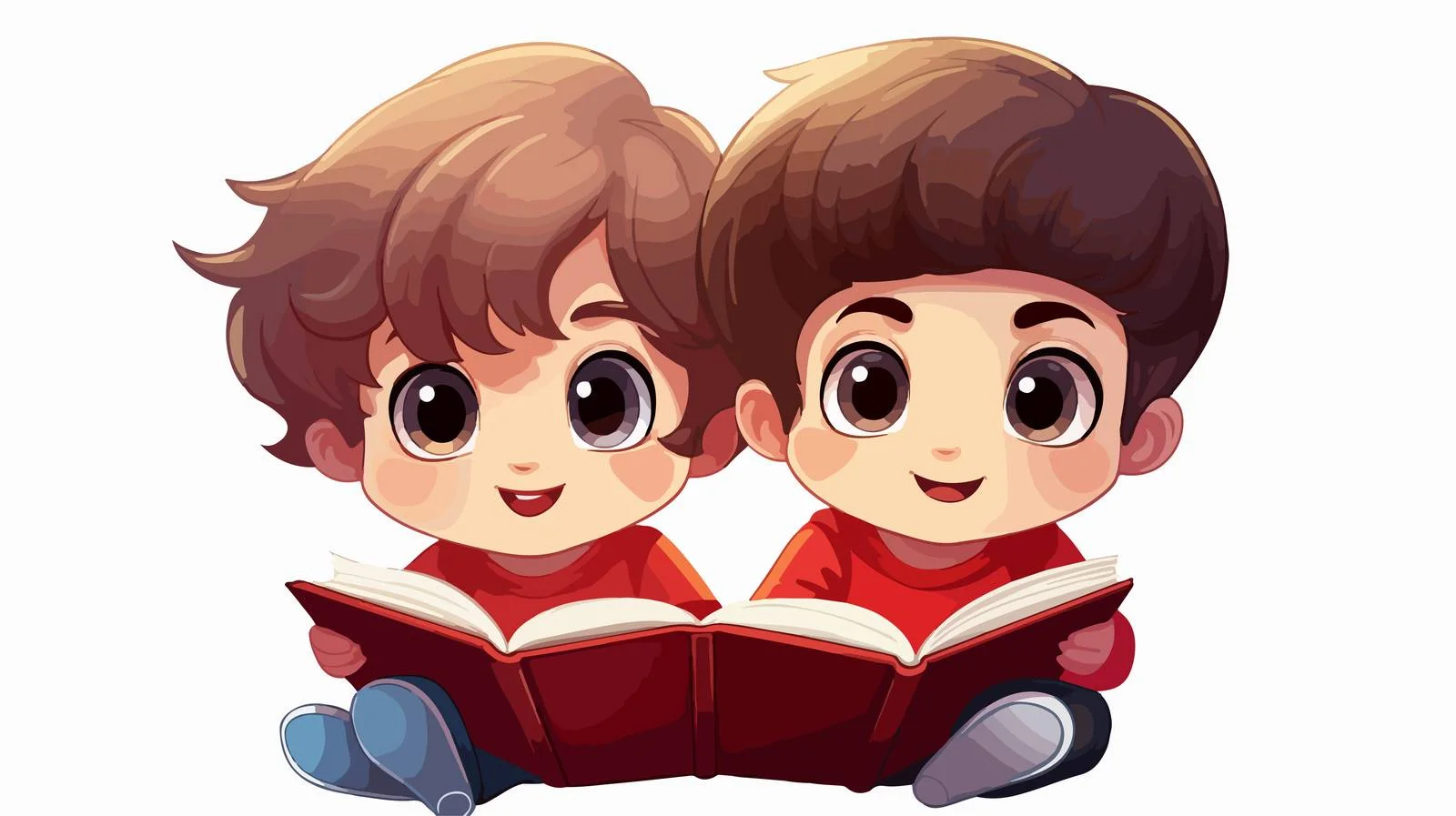 Adorable Kids with Book Mascot — free download from Dotvec